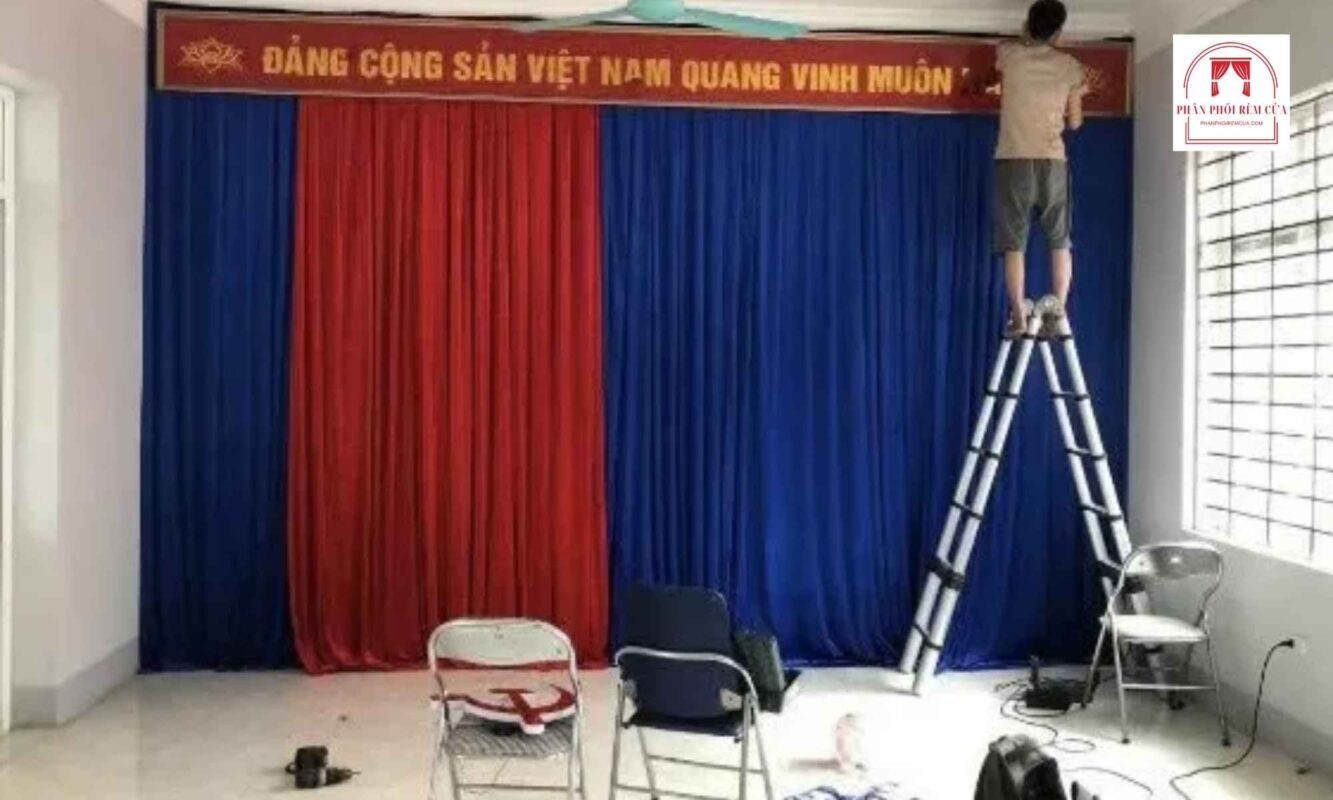 Phông hội trường vải nhung Trung Quốc