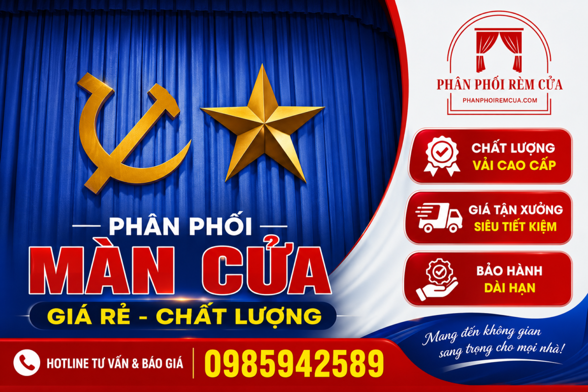 Reèm sân khấu hội trường trường học đep giá rẻ