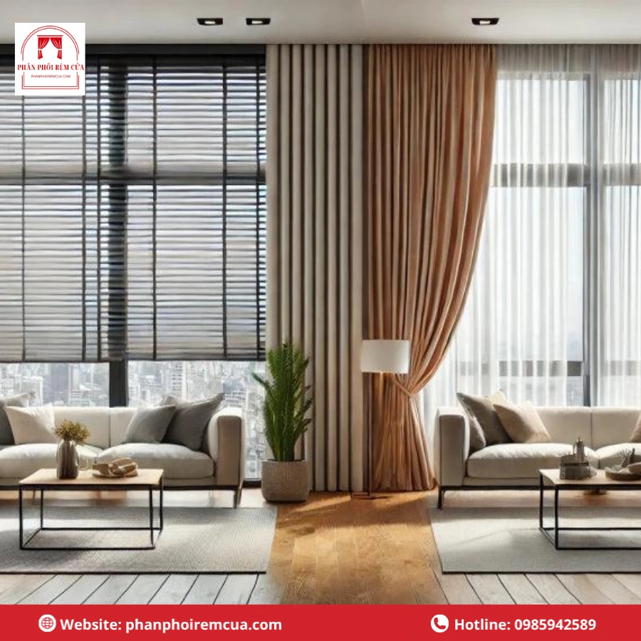 Màn cửa sổ đẹp cho cửa kính lớn