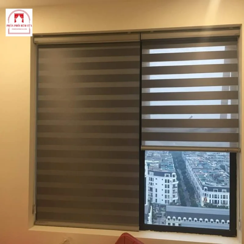 Rèm cầu vồng màu ghi