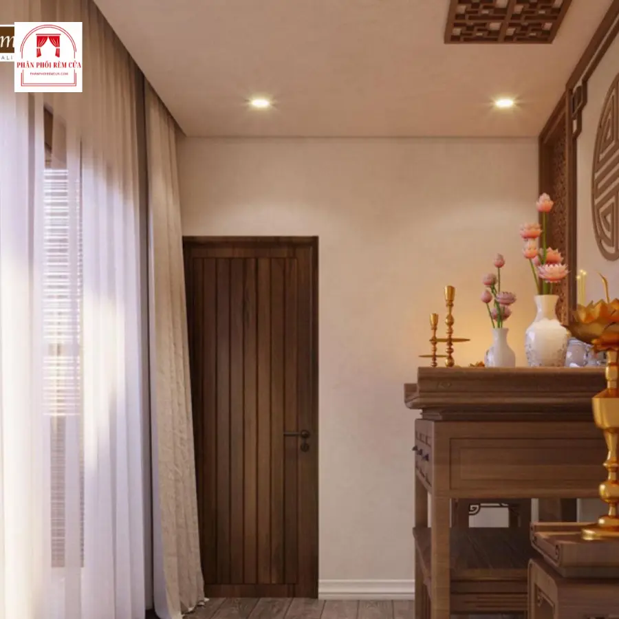 Rèm vải phòng thờ