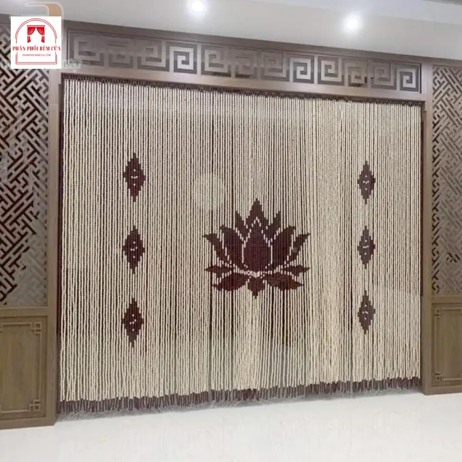 Rèm hạt gỗ phòng thờ