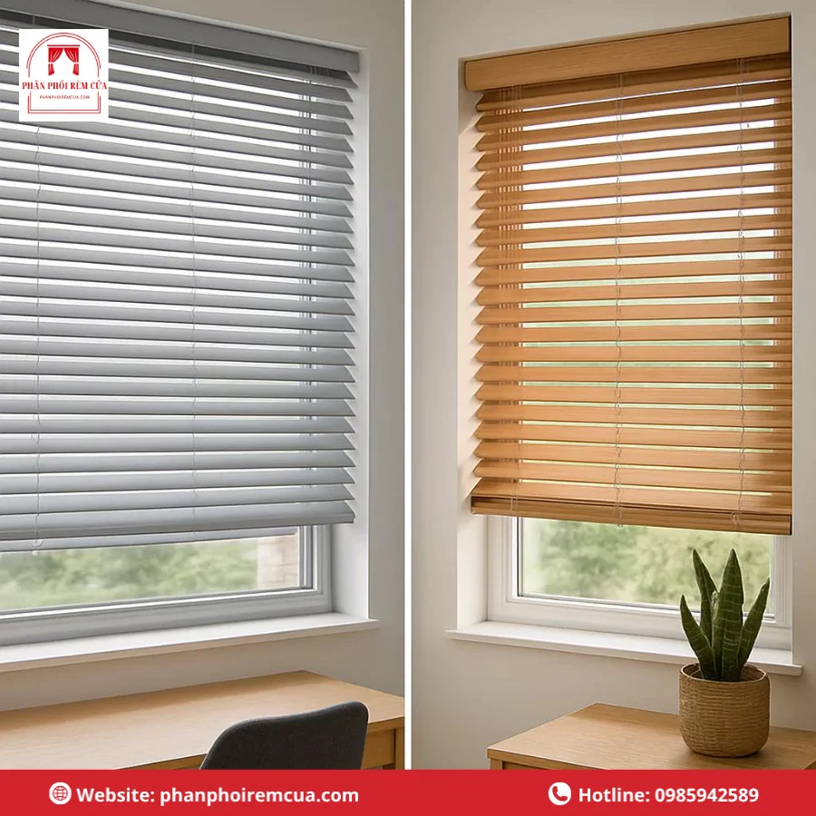 Nên chọn rèm sáo gỗ hay nhôm?