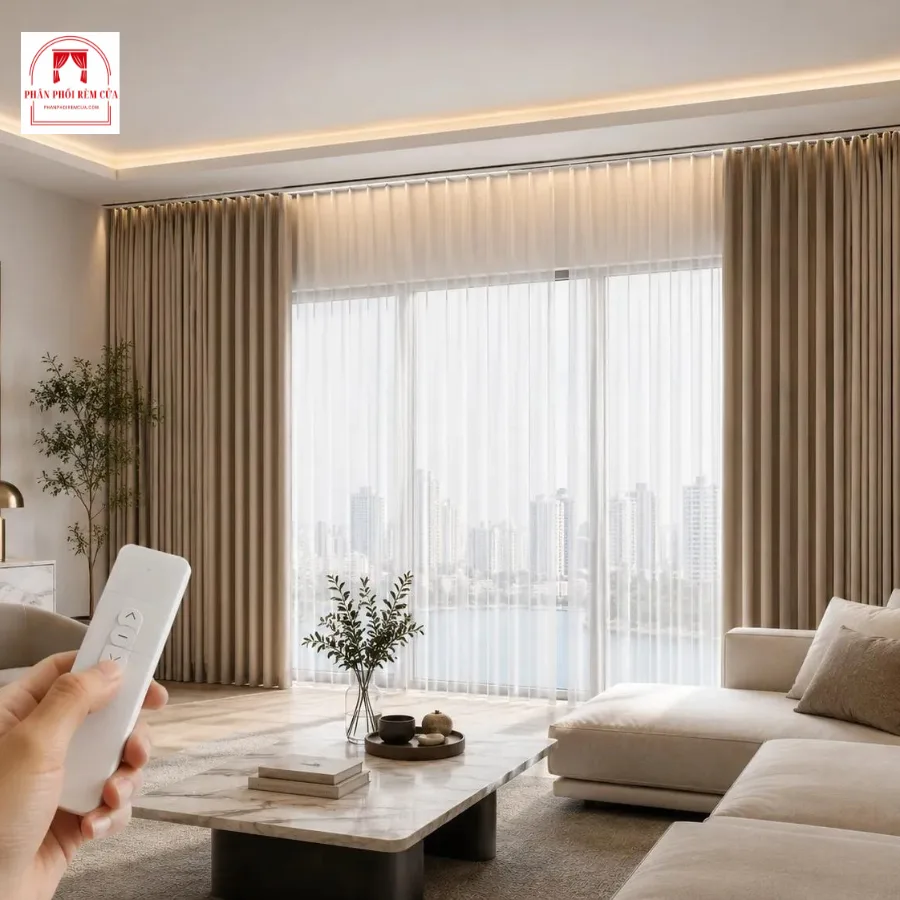 Rèm tự động tích hợp điện thông minh | Mới nhất năm 2026